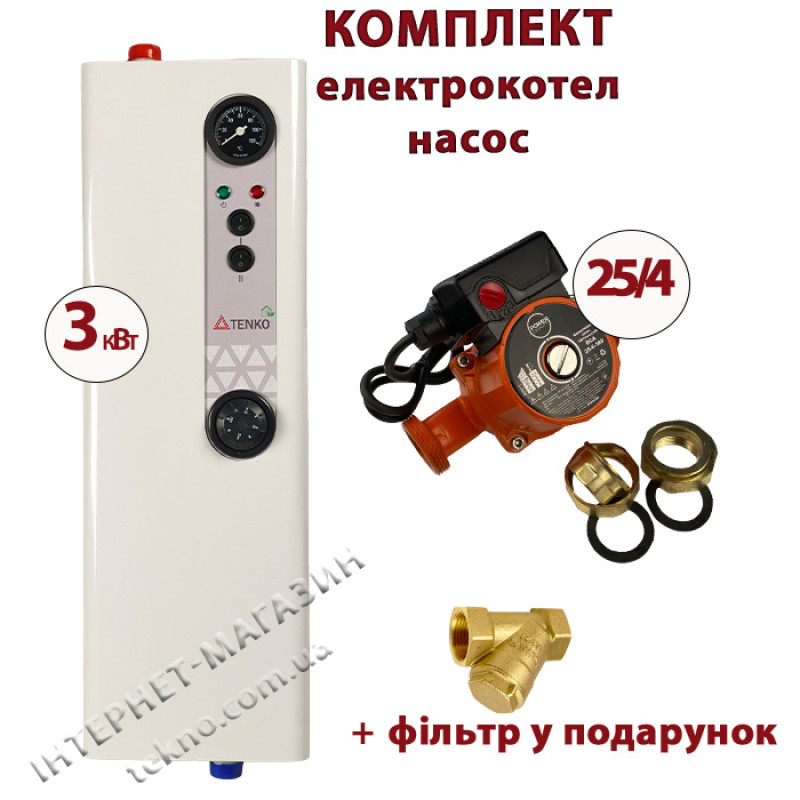 Комплект Tenko Економ 3 кВт 230 В з насосом
