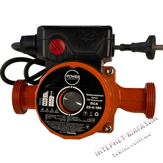 Циркуляційний насос Powercraft DCA 25-4-180 кабель + гайки