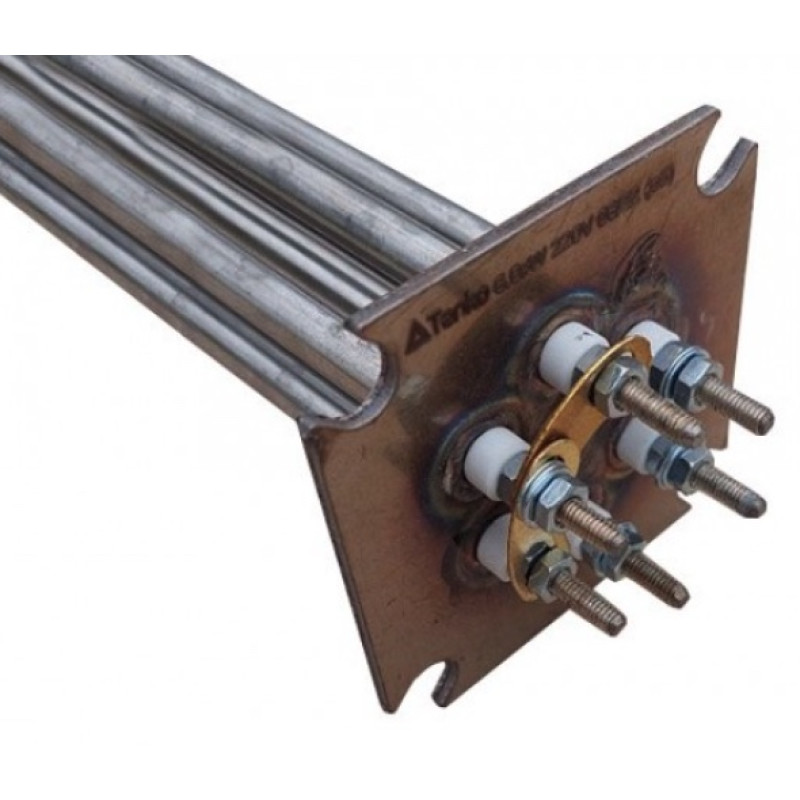 Блок ТЕНів на фланці 75×75 мм 3 кВт 220 В, L=260 мм прямий