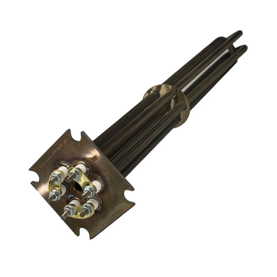 Блок ТЭНов на фланце 75×75 мм 9 кВт 380 В,  L=420 мм прямой