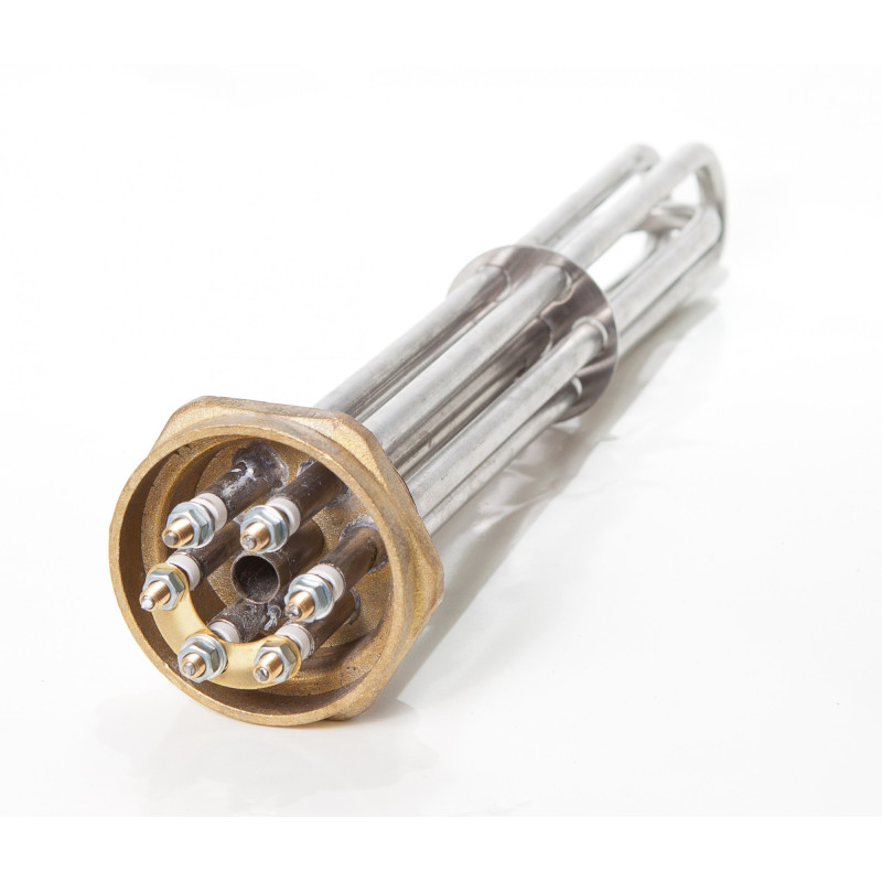 Блок ТЭНов на гайке 2", 4,5 кВт 220 В, L=300 мм прямой